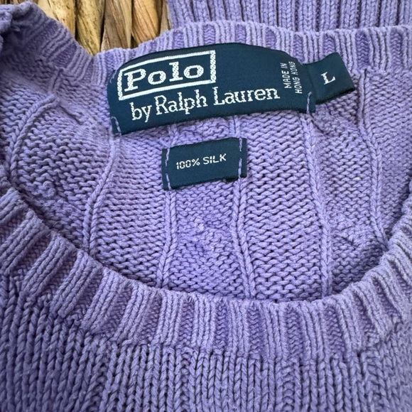 Ralph Lauren Raw Silk Sweater Men’s Large Purple 💜Play Condition💜 See Photos - Picture 9 of 15